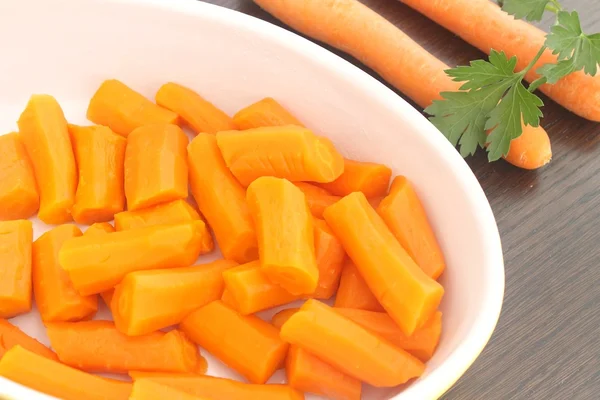 Ångkokta morötter — Stockfoto