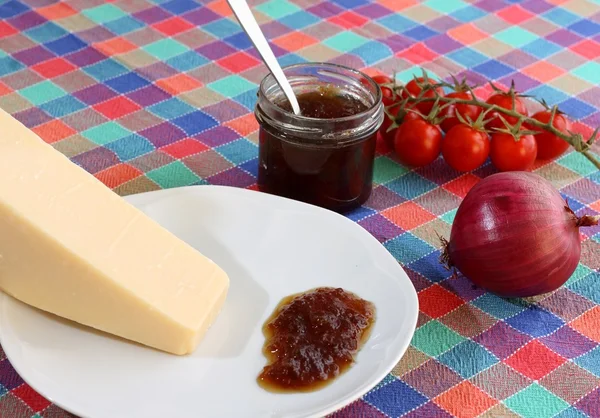 Hagymalekvárral és a sajt — Stock Fotó