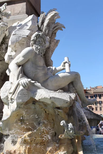 Part of the Fountain of the Four Rivers in Rome — Stock Photo, Image