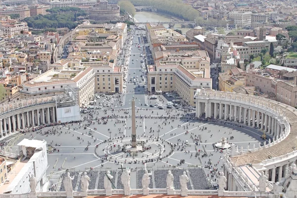 St Peter's Square-utsikten från kupolen — Stockfoto