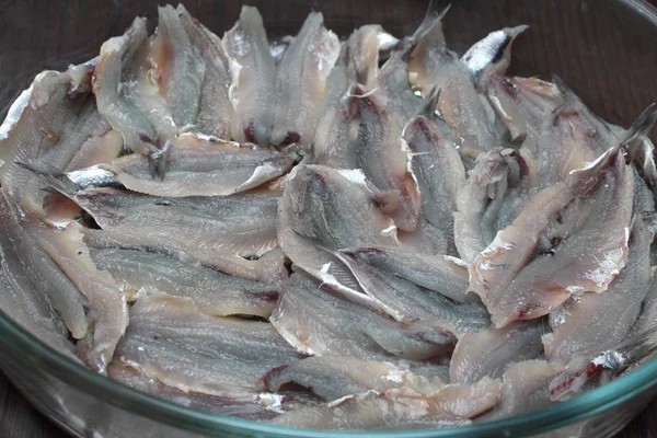 Filetes de anchoa crudos — Foto de Stock