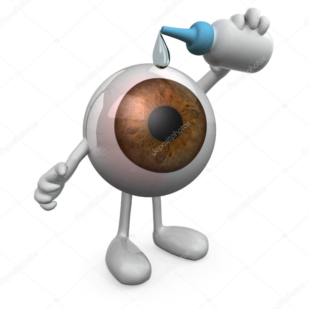 Big eye with legs and arms that you put eye drops Stock Photo by © 33935661 Big eye with legs and arms that you put eye drops Stock Photo by © 33935661