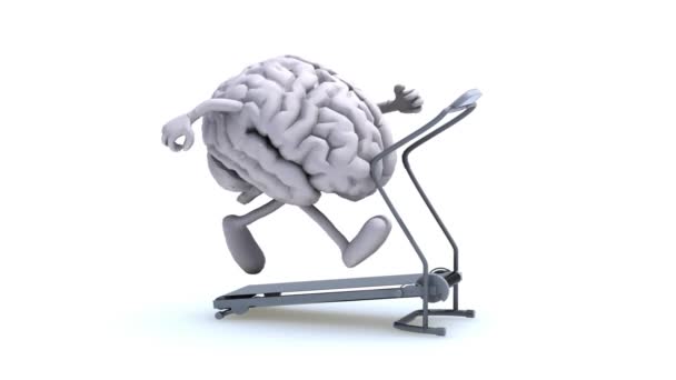 Human brain on a running machine, 3d animation