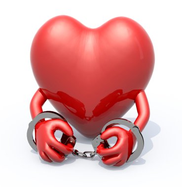 heart with arms and handcuffs on hands