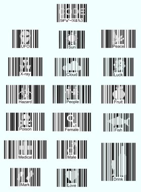 Barcode icons clipart