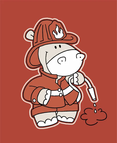 Vaca FIREMAN — Vector de stock