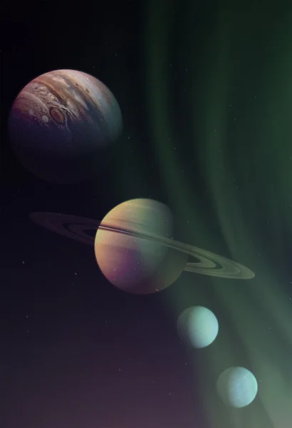 Fantástico planet.fantastic Cometa e planeta no espaço . — Fotografia de Stock