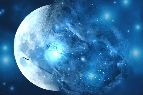 fantastik kuyruklu yıldız ve gezegen uzayda.