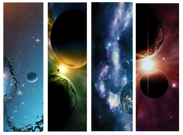 fantastik kuyruklu yıldız ve gezegen uzayda.