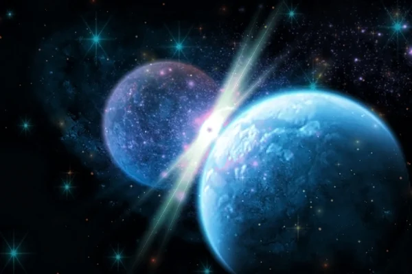 fantastik kuyruklu yıldız ve gezegen uzayda.