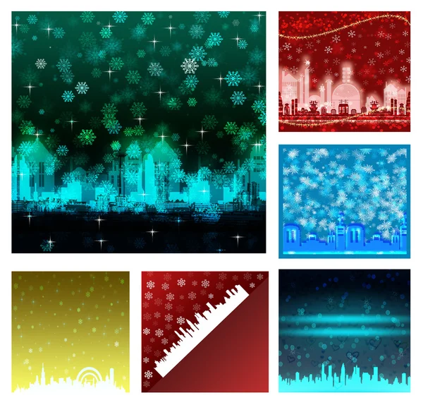 Şehirde kar yağıyor.