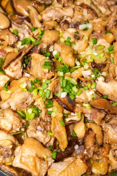 Delicious Steamed Chicken Shiitake Mushrooms — Stock Photo, Image