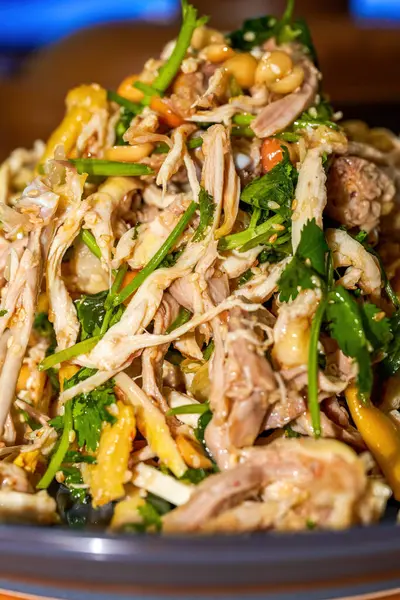 おいしい中国広東料理 白スライス千切り鶏 — ストック写真