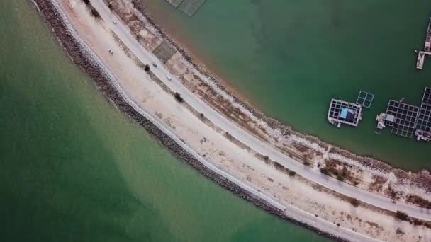 Fotografia Lotnicza Najpiękniejszej Drogi Morskiej Wyspie Dasandun Qinzhou Guangxi Chiny — Wideo stockowe