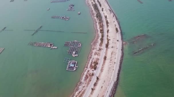 Letecká Fotografie Nejkrásnější Mořské Silnice Ostrově Dasandun Qinzhou Guangxi Čína — Stock video