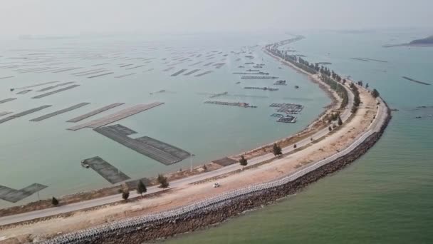 大三段山島 広西チワン族自治 中国で最も美しい海の道路の空中写真 — ストック動画