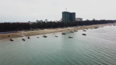 Fangchenggang, Guangxi, Çin 'in Altın Sahili' ndeki sahil fotoğrafçılığı.