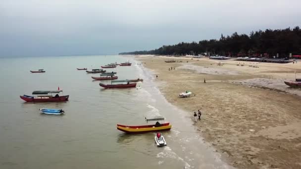 Fotografía Aérea Del Paisaje Marino Playa Playa Dorada Fangchenggang Guangxi — Vídeos de Stock