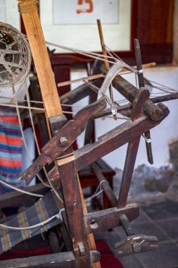 Çin geleneksel dokuma tezgahı dikiş makinesi.