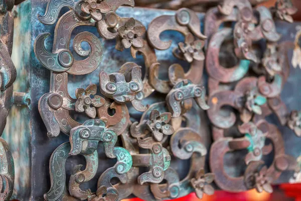 Pola Relief Pada Peralatan Perunggu Tradisional Cina Kuno — Stok Foto