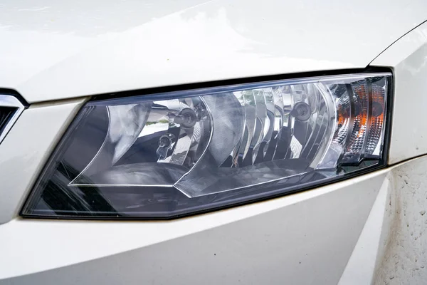 Close Headlight Modern Car — Stock Photo, Image