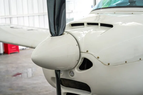 Close Parte Fuselagem Uma Pequena Aeronave — Fotografia de Stock