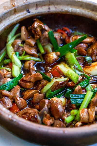 Pot Delicious Authentic Traditional Cantonese Dishes Chilipot Chicken Mixed Chilipot — Foto Stock