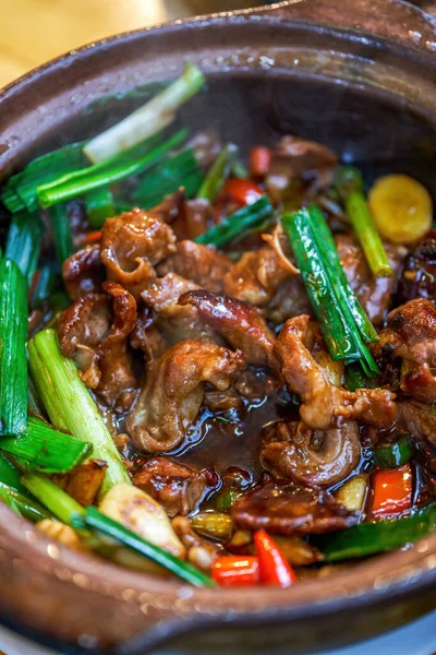 Pot Delicious Authentic Traditional Cantonese Cuisine Keijia Pot Pork Lean — 图库照片