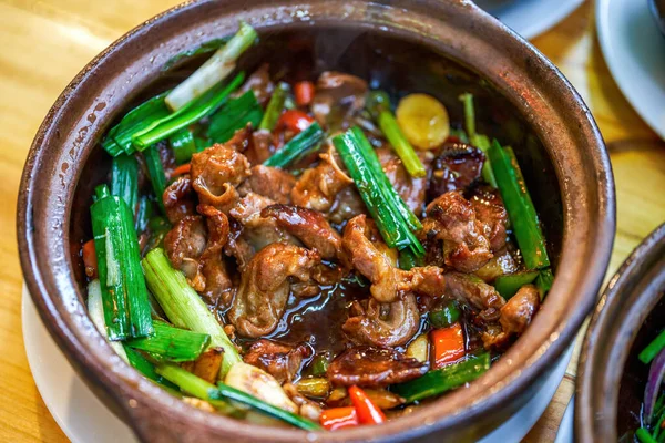 Pot Delicious Authentic Traditional Cantonese Cuisine Keijia Pot Pork Lean — стокове фото