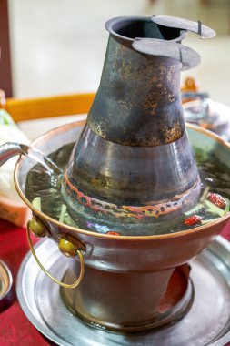 Old Beijing mutton, hot pot side stove used in copper pot shabu-shabu