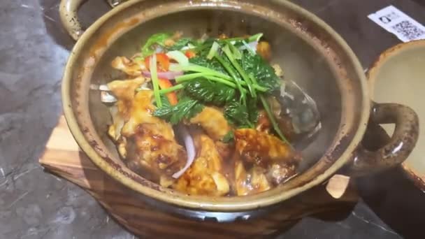 Una Olla Deliciosos Platos Clásicos Cantoneses Kei Kei Pot Kei — Vídeo de stock