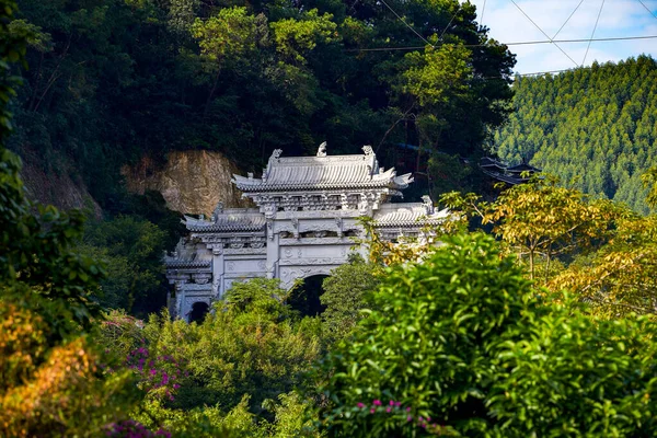 The ancient architecture of the Chinese-style garden Qiaojiaolou in the mountains and forests