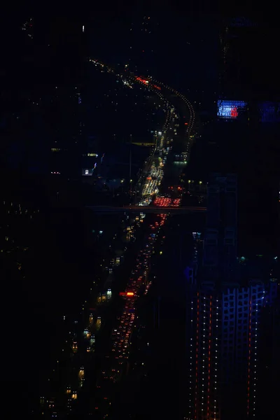 Widok Nocny Ulicę Wiadukt Nanning Guangxi Chiny — Zdjęcie stockowe
