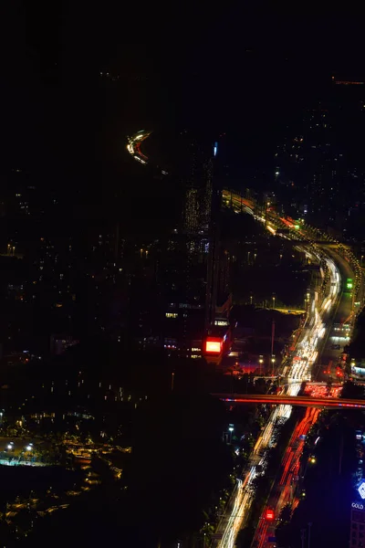 Nachtansicht Von Stadtstraße Und Überführung Nanning Guangxi China — Stockfoto