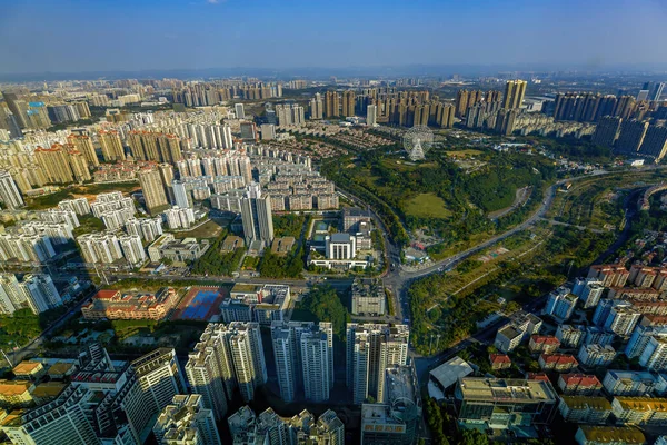 Blick Auf Städtische Hochhäuser Nanning Guangxi China Von Oben — Stockfoto
