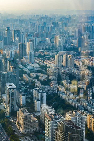 Vista Edifícios Urbanos Nanning Guangxi China Partir Cima — Fotografia de Stock