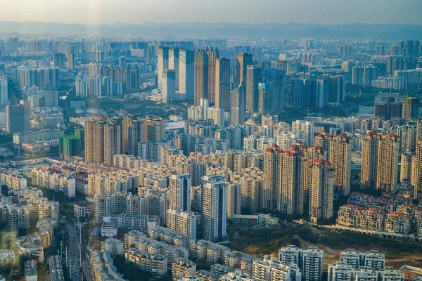 Vista Edifícios Urbanos Nanning Guangxi China Partir Cima — Fotografia de Stock