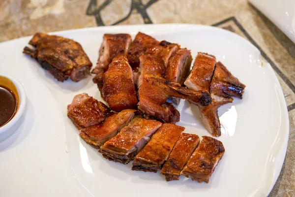 Delicious Traditional Guangxi Dish Dry Fried Knife Duck — Stock Photo, Image