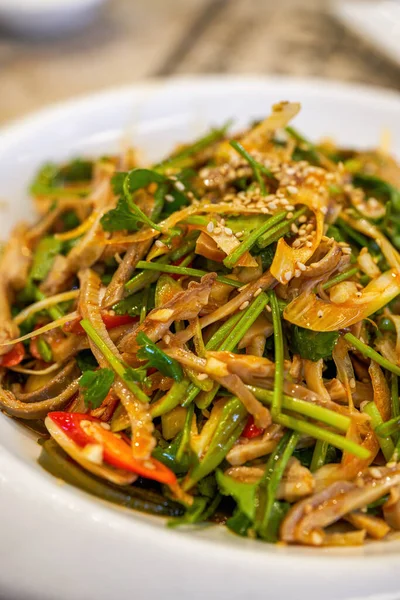 Delicious Cold Dish Cold Coriander Tofu Skin — Stock Photo, Image