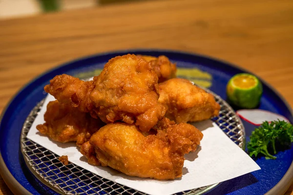Une Nourriture Japonaise Croustillante Délicieuse Les Pépites Poulet Frit Tang — Photo