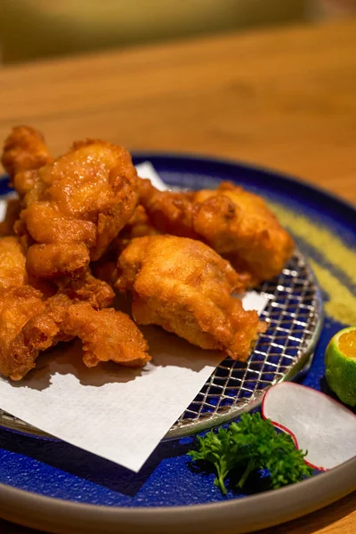 Une Nourriture Japonaise Croustillante Délicieuse Les Pépites Poulet Frit Tang — Photo