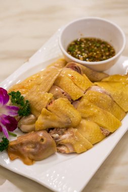 Taze ve lezzetli geleneksel Çin yemeği, beyaz kesimli tavuk.