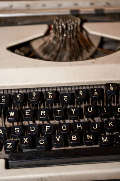 Partial Close Vintage Retro Typewriter — Foto Stock