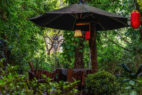 Traditional Stilted Pavilion Chinese Abandoned Garden — Fotografia de Stock