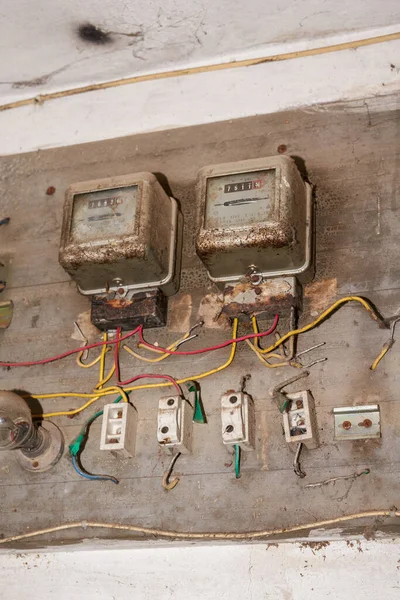 Close Old Traditional Mechanical Electricity Meter Royalty Free Stock Photos