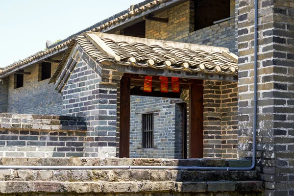 Primer Plano Los Antiguos Edificios Chinos Ladrillo Baldosas —  Fotos de Stock