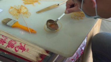 Geleneksel Çin el sanatları yemekleri, şeker boyaları.