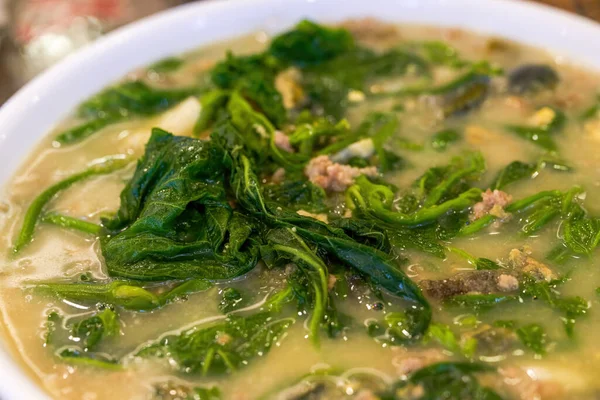 Delicious Chinese Dish Wild Vegetables Soup — 图库照片