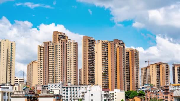 Sunny Time Lapse Giorno Complesso Residenziale Nanning Guangxi Cina — Video Stock