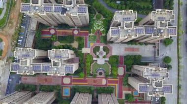 View of high-rise buildings in a modern urban residential area